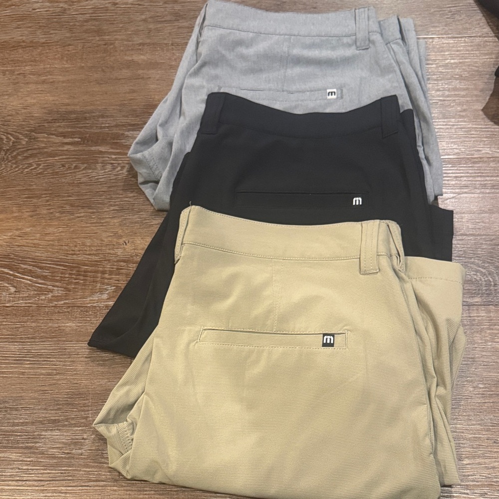 Travis Mathew Hybrid Shorts - Gray, Black, Tan